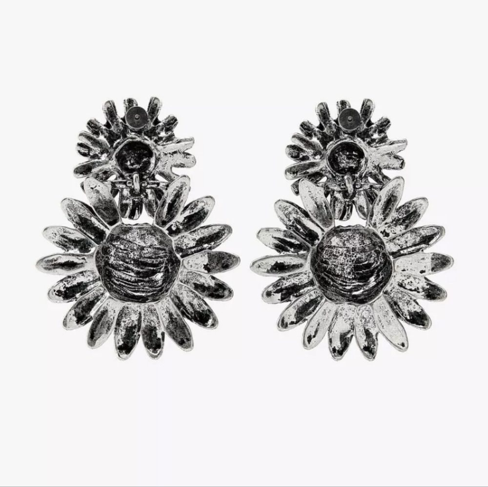 ZARA Double Flower Earrings - Picture 4 of 13